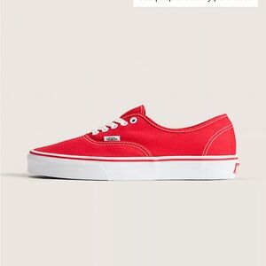 Vans Red Authentic Sneakers (never worn)